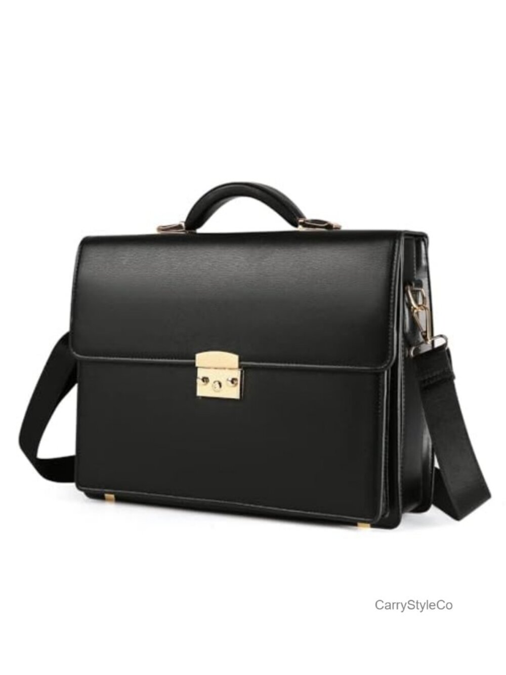 PU Leather Business Briefcase Locking Laptop Messenger Bag Lawyer Attorney